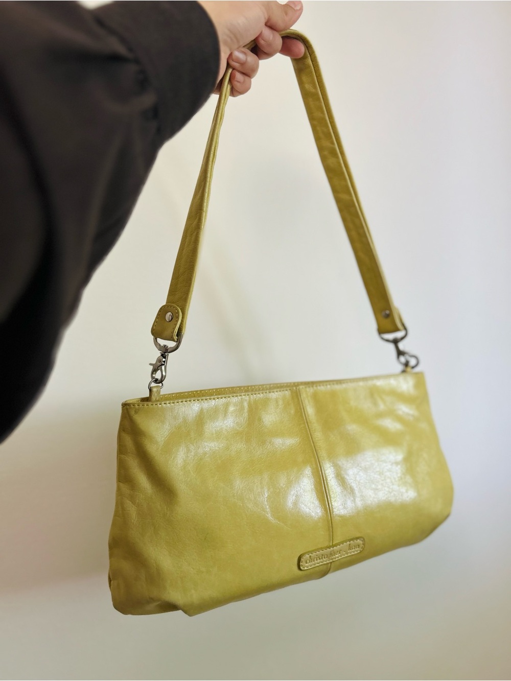 Christopher Kon Mustard Yellow Leather Shoulder Bag